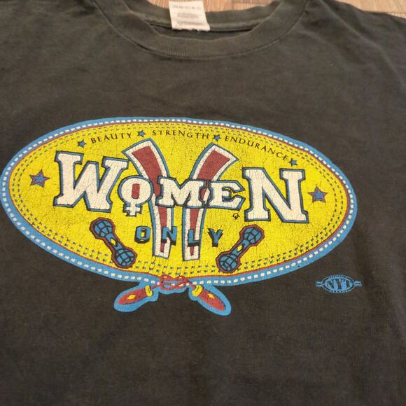 VTG Women Only Ladies Size Large Beauty Strength Endurance Single Stitch 90s - Picture 2 of 8